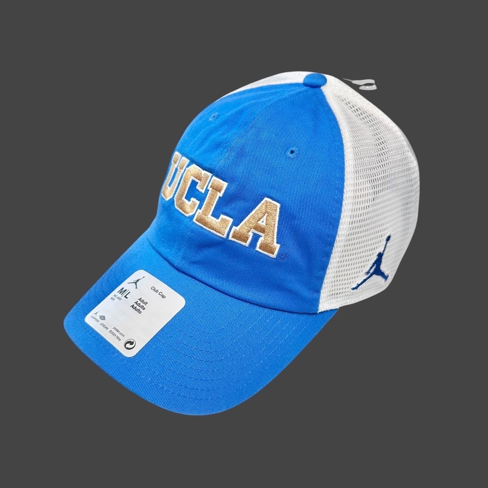 Jordan UCLA Club Cap Mens M/L Blue White Mesh Trucker Hat Adjustable NCAA